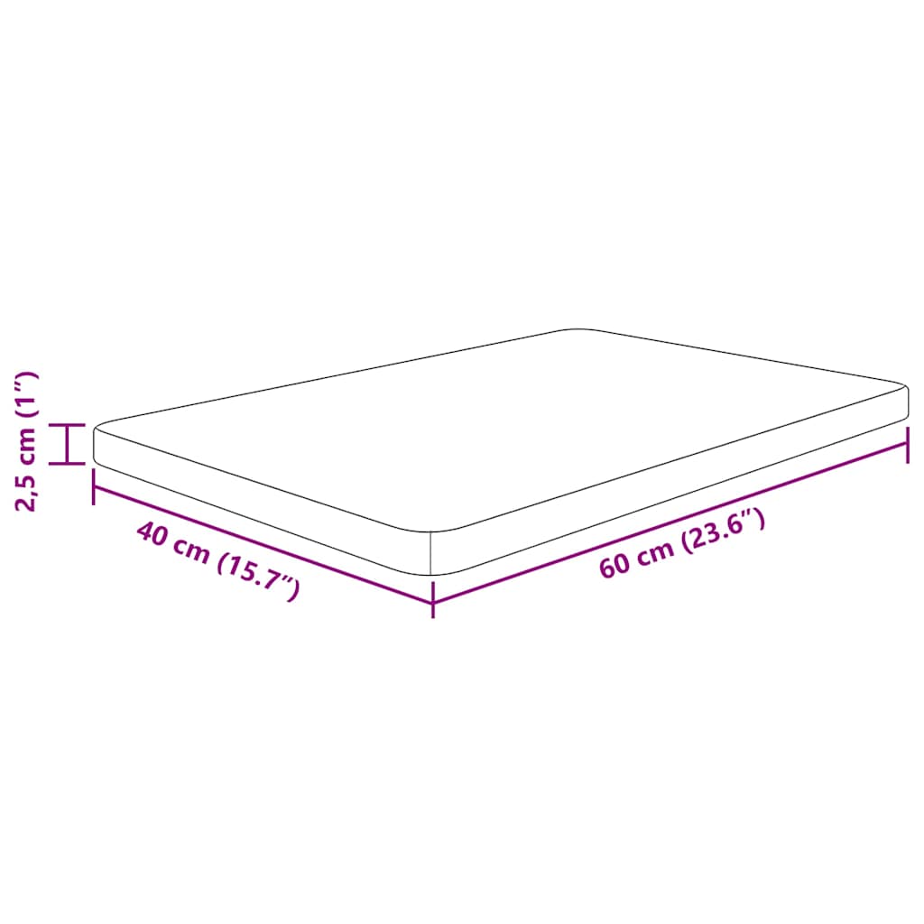 vidaXL Πάγκος Μπάνιου Σκ. Καφέ 60x40x2,5 εκ. Επεξ. Μασίφ Ξύλο