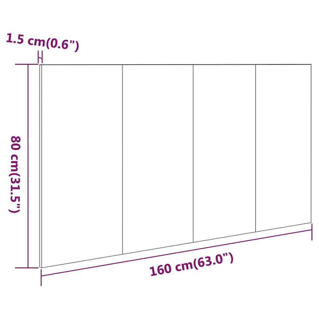 vidaXL Κεφαλάρι Κρεβατιού Καφέ Δρυς 160x1,5x80 εκ. Επεξεργασμένο Ξύλο