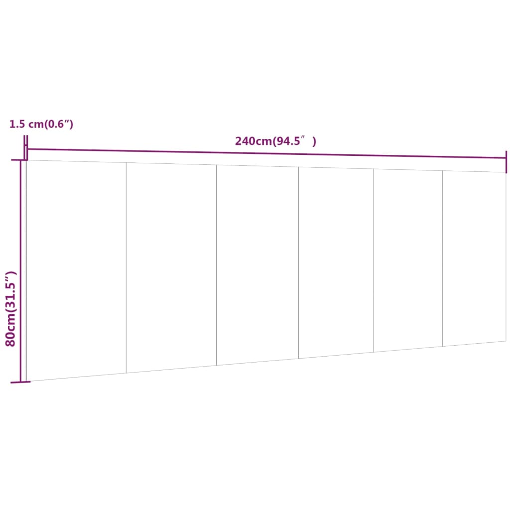 vidaXL Κεφαλάρι Τοίχου Καπνιστή Δρυς 240x1,5x80 εκ. Επεξεργασμένο Ξύλο