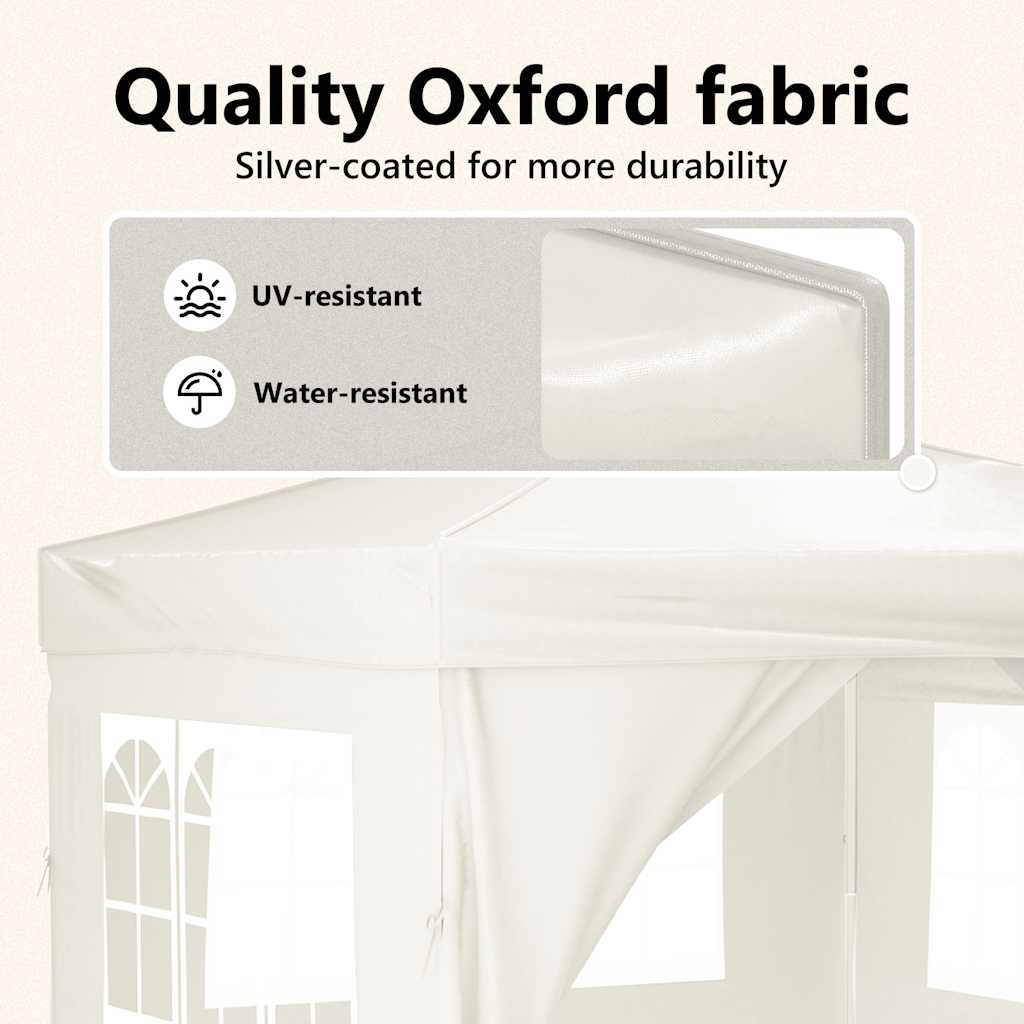 vidaXL Τέντα Εκδηλώσεων Πτυσσόμενη με Πλαϊνά Τοιχώματα Κρεμ 3 x 3 μ.