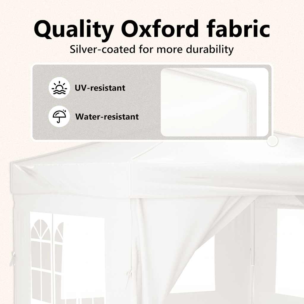 vidaXL Τέντα Εκδηλώσεων Πτυσσόμενη με Πλαϊνά Τοιχώματα Λευκή 3 x 3 μ.