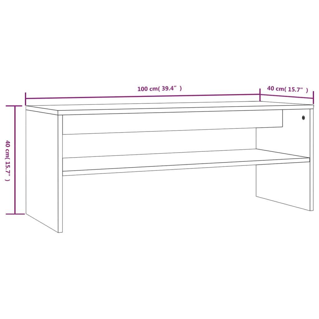 vidaXL Τραπεζάκι Σαλονιού Καπνιστή Δρυς 100x40x40 εκ. Επεξεργ. Ξύλο