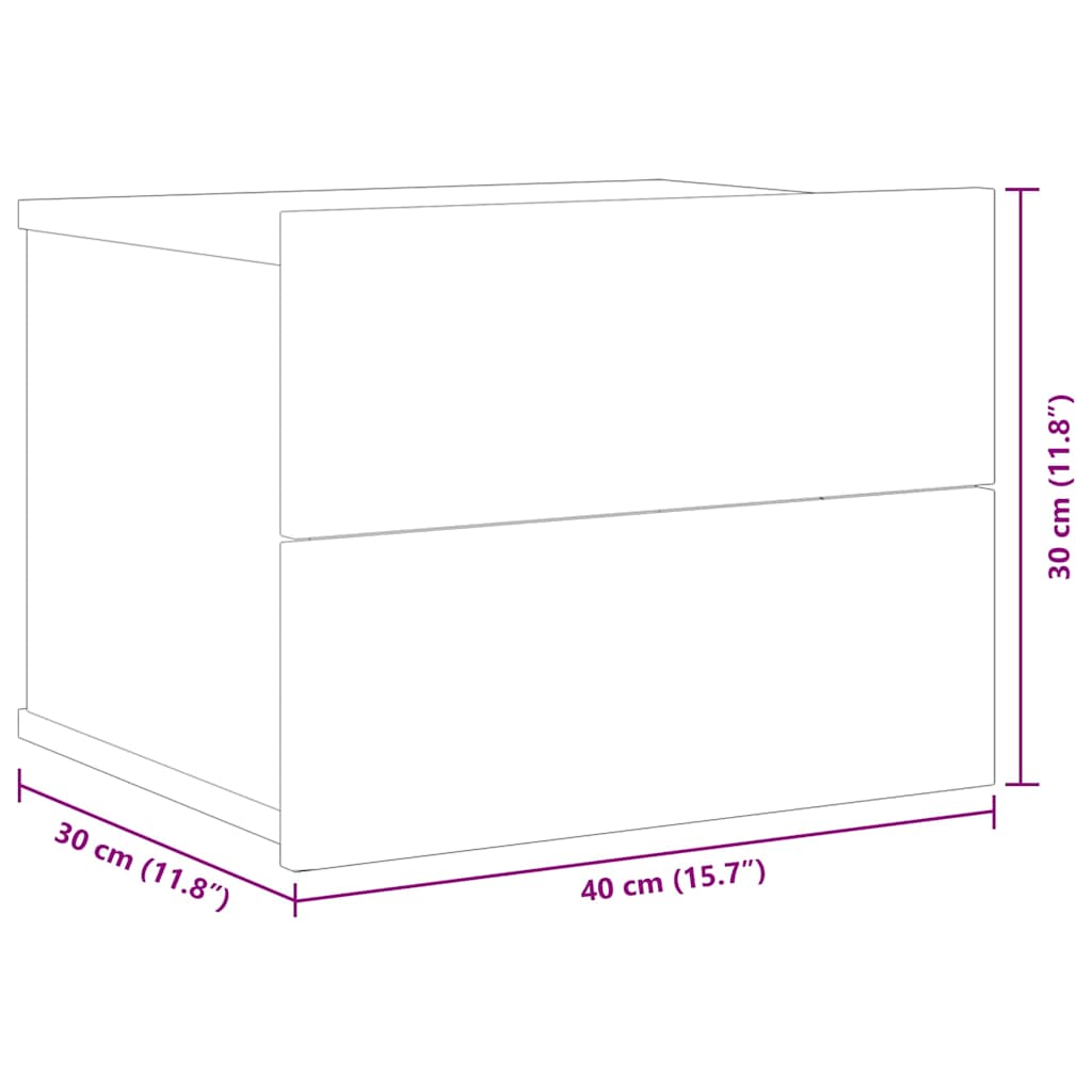 vidaXL Κομοδίνα 2 Τεμ. Καπνιστή Δρυς 40x30x30 εκ. από Επεξεργ. Ξύλο