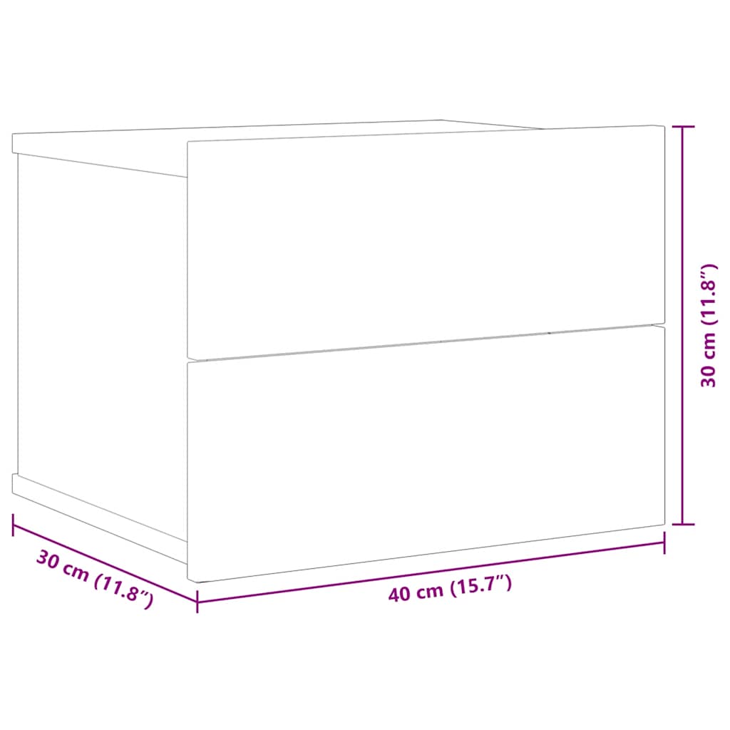 vidaXL Κομοδίνο Γκρι Sonoma 40x30x30 εκ. από Επεξεργασμένο Ξύλο