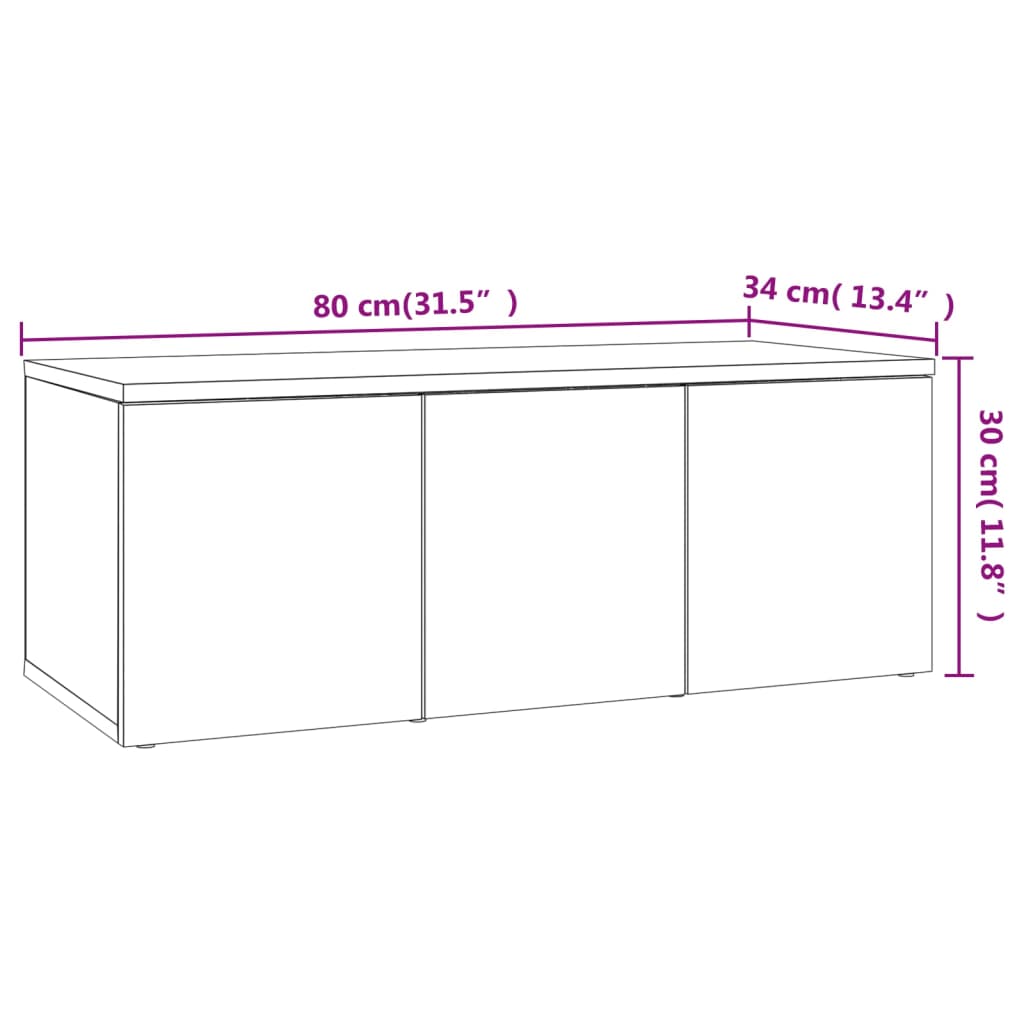 vidaXL Έπιπλο Τηλεόρασης Καπνιστή Δρυς 80 x 34 x 30 εκ. Επεξ. Ξύλο