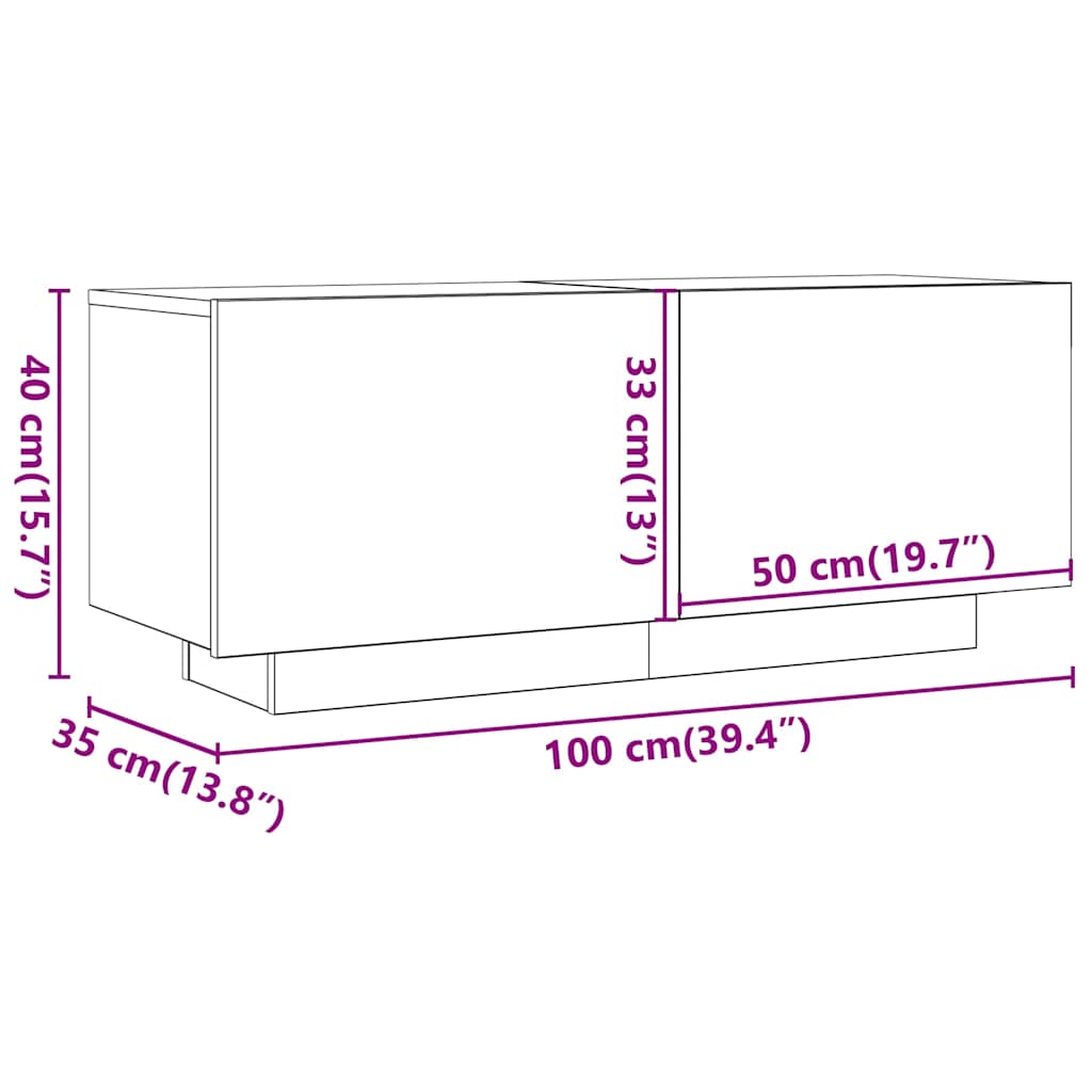 vidaXL Έπιπλο Τηλεόρασης Καπνιστή Δρυς 100x35x40 εκ. Επεξ. Ξύλο