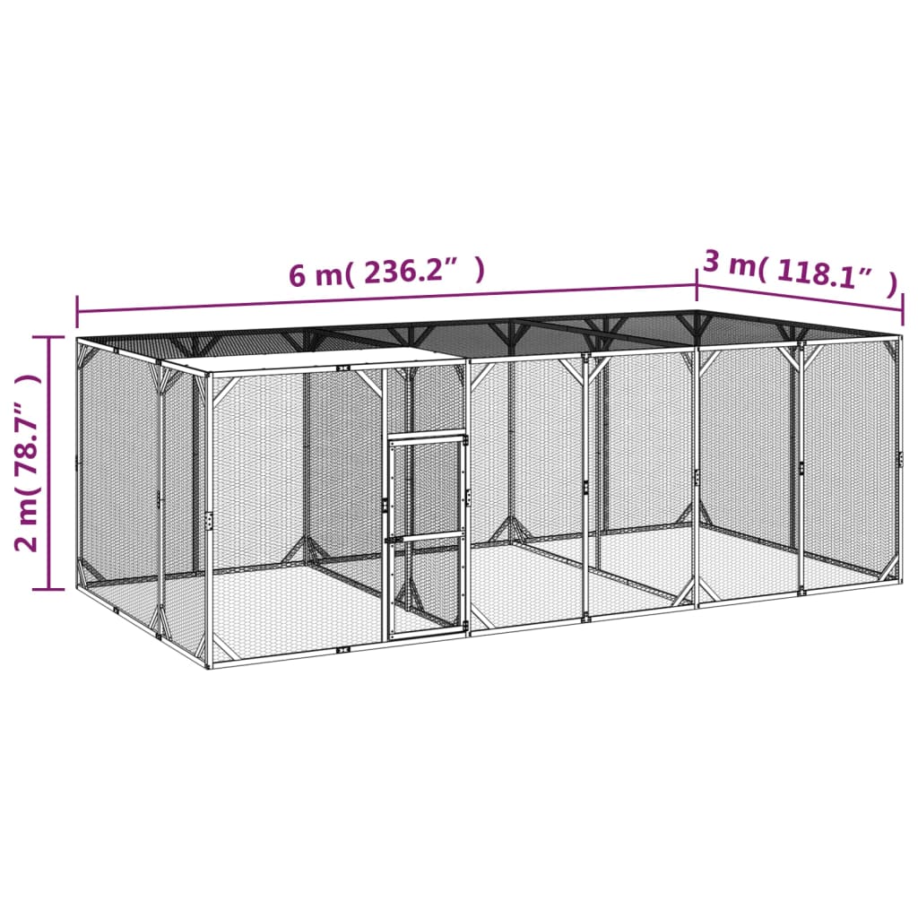 vidaXL Κοτέτσι 600x300x200 εκ. από Μασίφ Εμποτισμένο Ξύλο Πεύκου