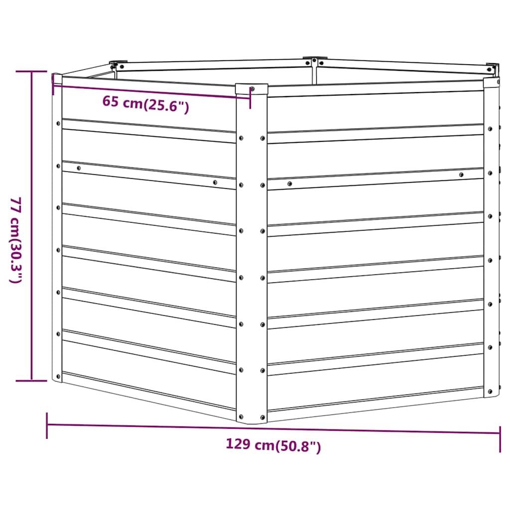 vidaXL Ζαρντινιέρα Σκουριασμένο 129x129x77 εκ. Ατσάλι Σκληρυθέν Αέρα