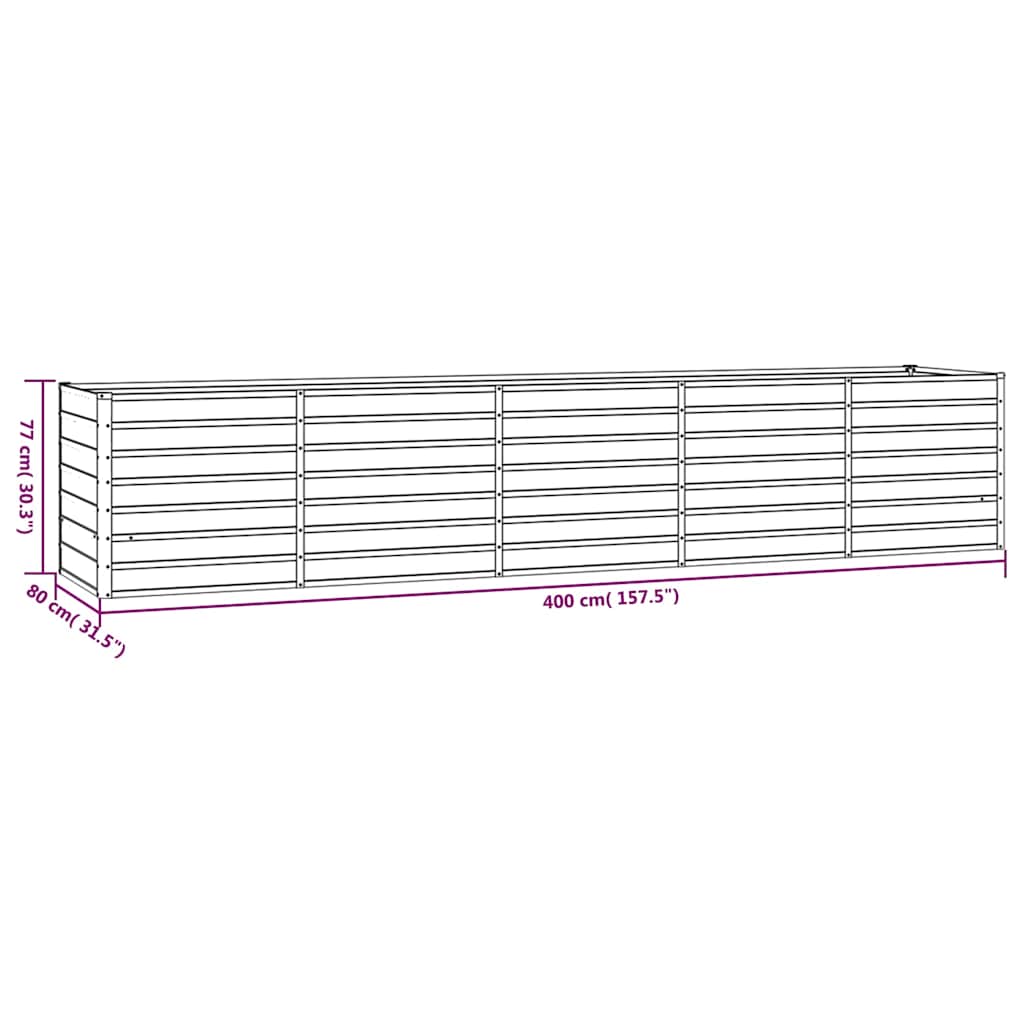 vidaXL Ζαρντινιέρα Σκουριασμένο 400x80x77 εκ. Ατσάλι Σκληρυθέν Αέρα