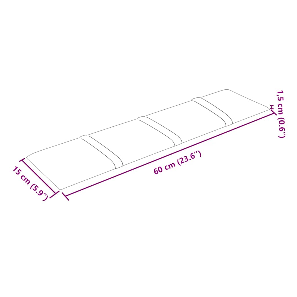 vidaXL Πάνελ Τοίχου 12 τεμ. Κρεμ 60x15 εκ. 1,08 μ² Βελούδο