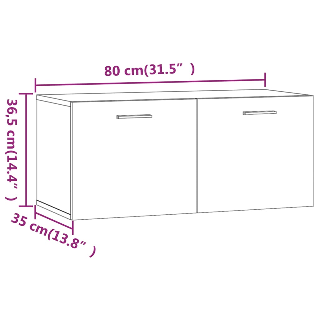 vidaXL Ντουλάπι Τοίχου Καπνιστή Δρυς 80x35x36,5 εκ. Επεξεργασμένο Ξύλο