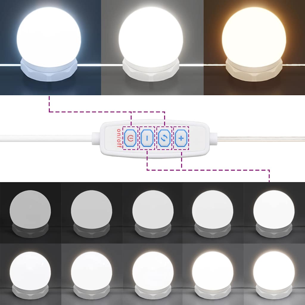 vidaXL Μπουντουάρ με LED Καφέ Δρυς 86,5x35x136 εκ.