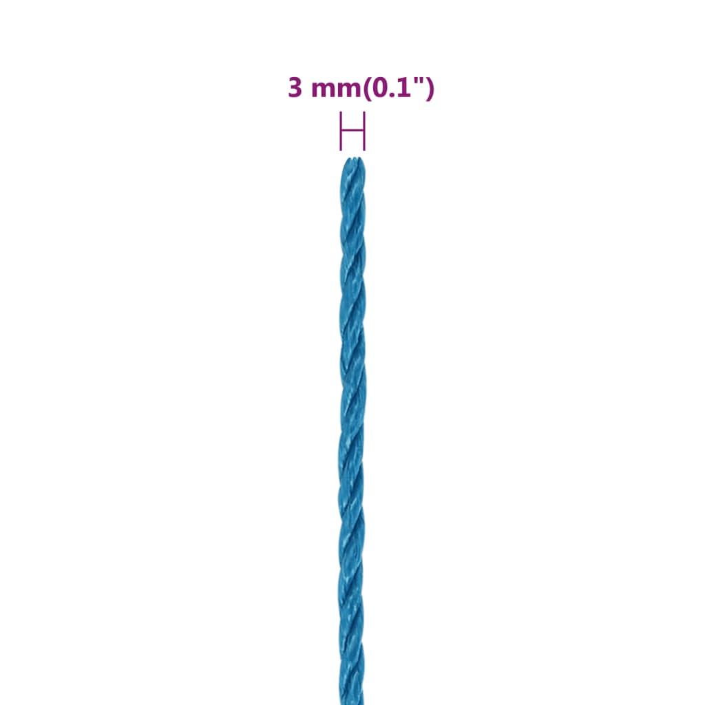 vidaXL Σχοινί Εργασίας Μπλε 3 χιλ. 100 μ. από Πολυπροπυλένιο