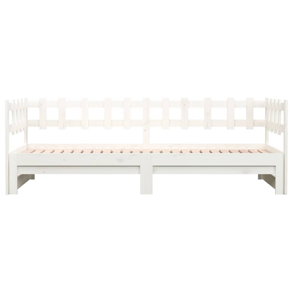 vidaXL Καναπές Κρεβάτι Συρόμενος Λευκός 2x(90x200) εκ. Μασίφ Πεύκο