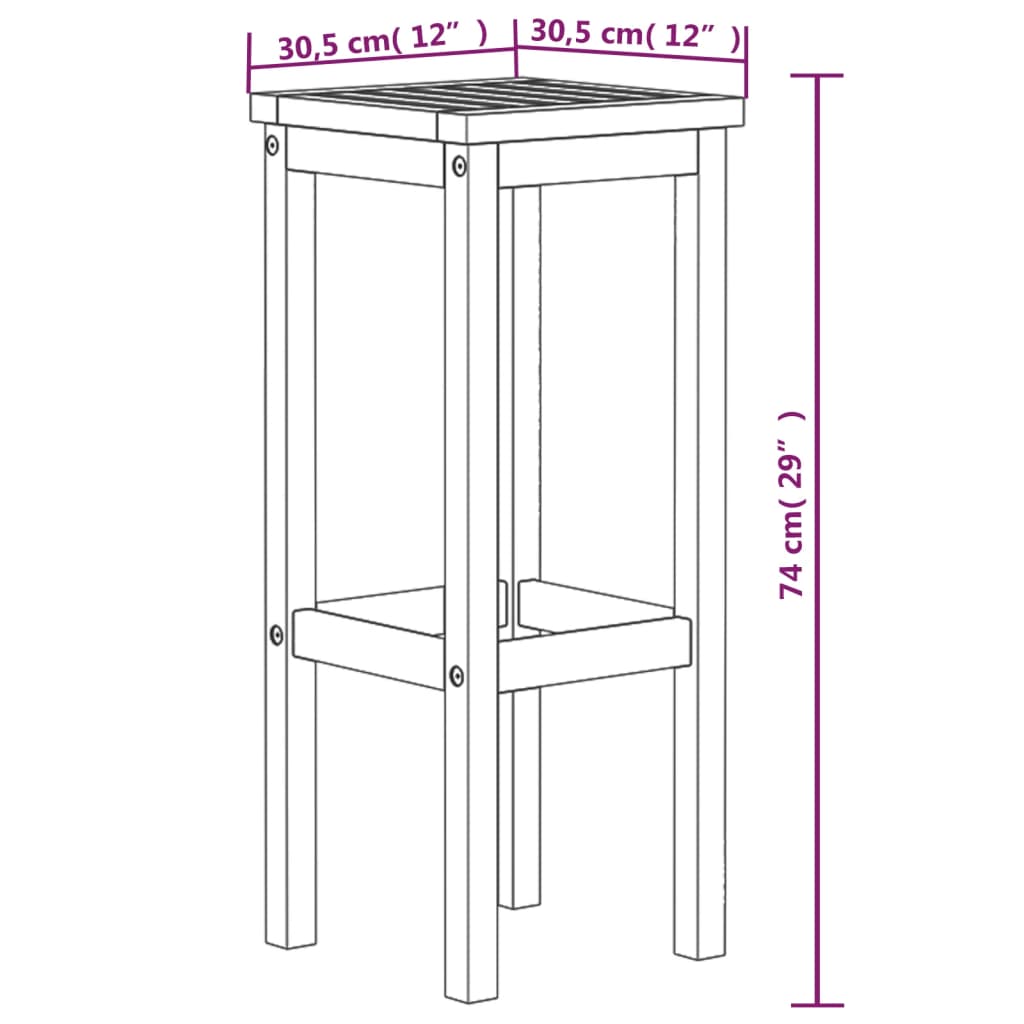 vidaXL Σκαμπό Μπαρ 8 τεμ. από Μασίφ Ξύλο Ακακίας