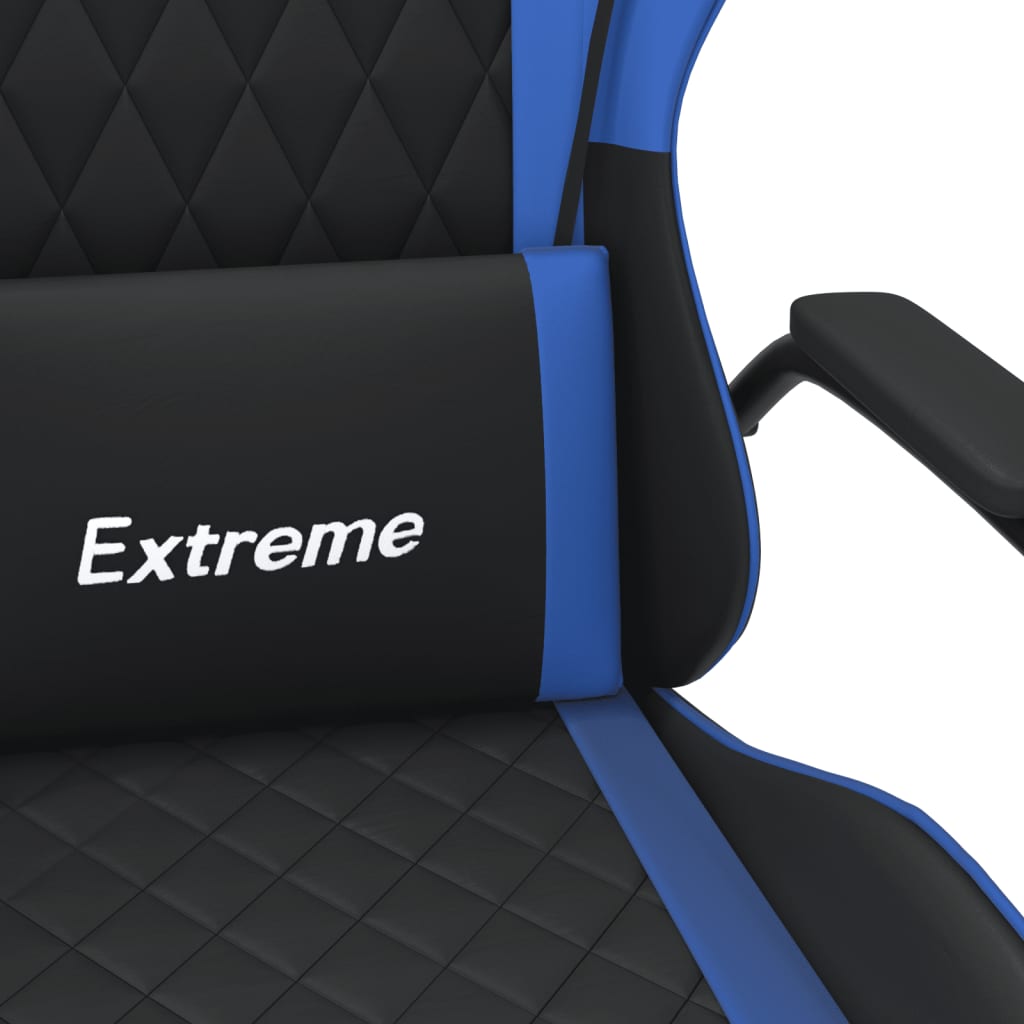 vidaXL Καρέκλα Gaming Μασάζ Μαύρο/Μπλε από Συνθετικό Δέρμα