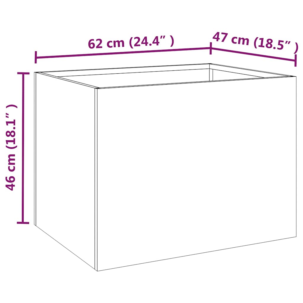vidaXL Ζαρντινιέρα 62x47x46 εκ. Ατσάλι Σκληρυθέν στον Αέρα