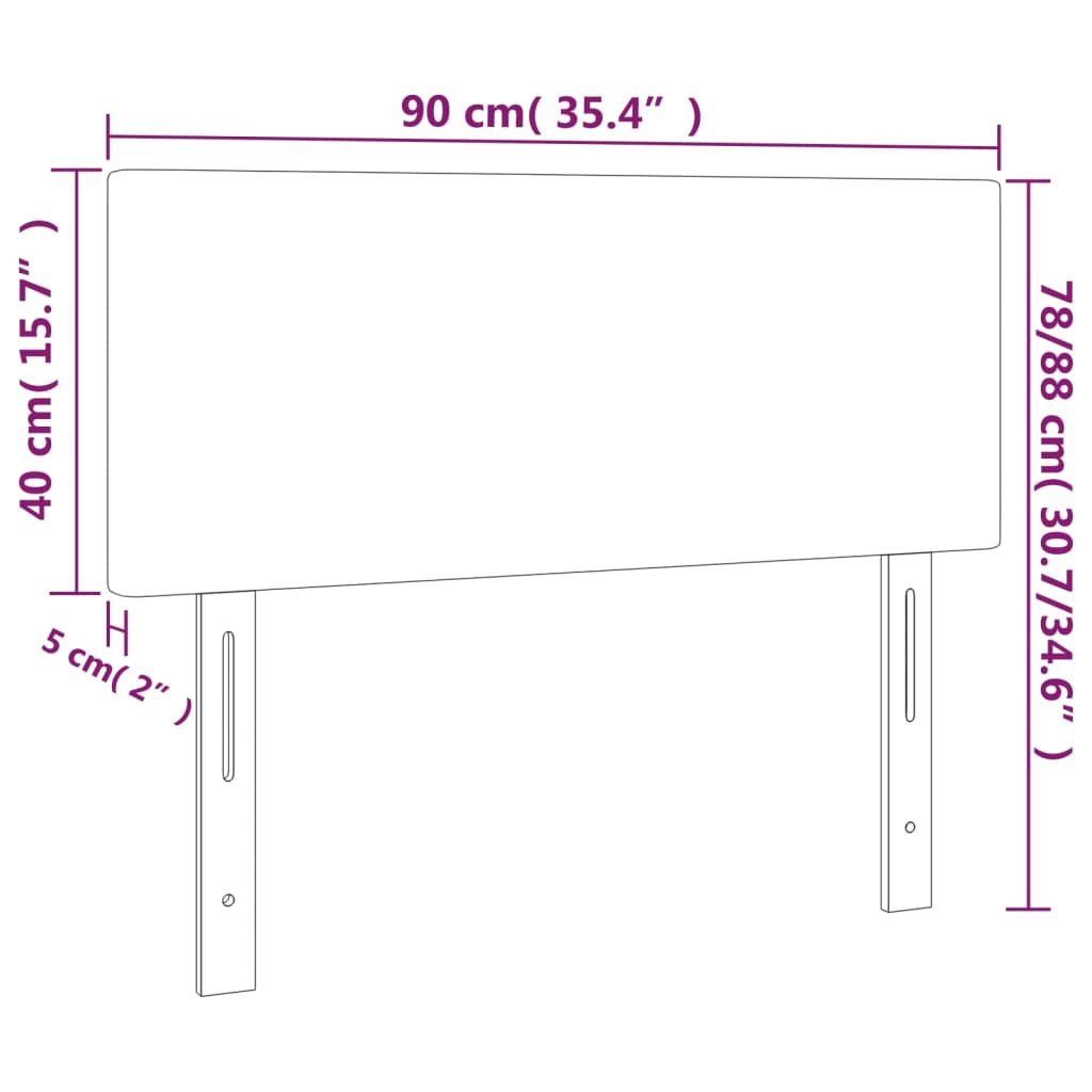 vidaXL Κεφαλάρι Κρεβατιού Σκούρο Καφέ 90x5x78/88 εκ. Υφασμάτινο