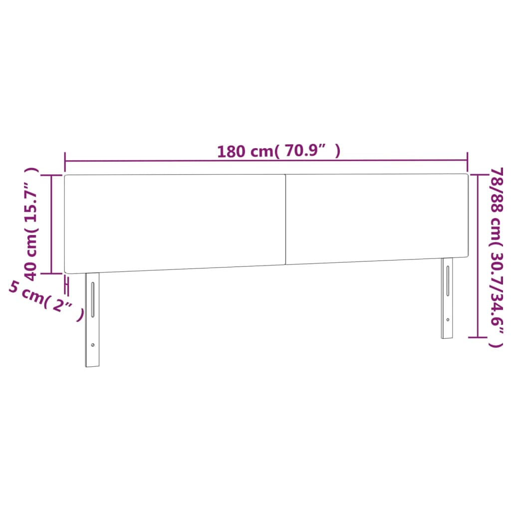 vidaXL Κεφαλάρια Σκ. Καφέ 180x5x78/88 εκ. Ύφασμα