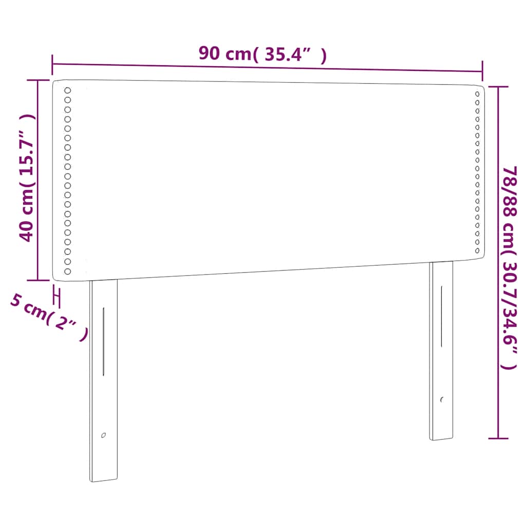 vidaXL Κεφαλάρι Κρεβατιού Μαύρο 90x5x78/88 εκ. Βελούδινο