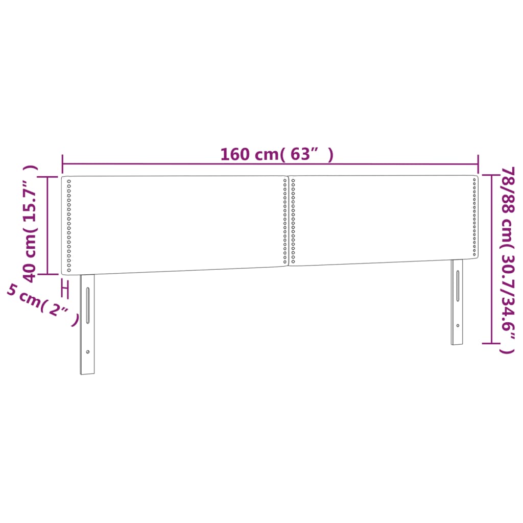 vidaXL Κεφαλάρια Μπλε 160x5x78/88 εκ. Ύφασμα