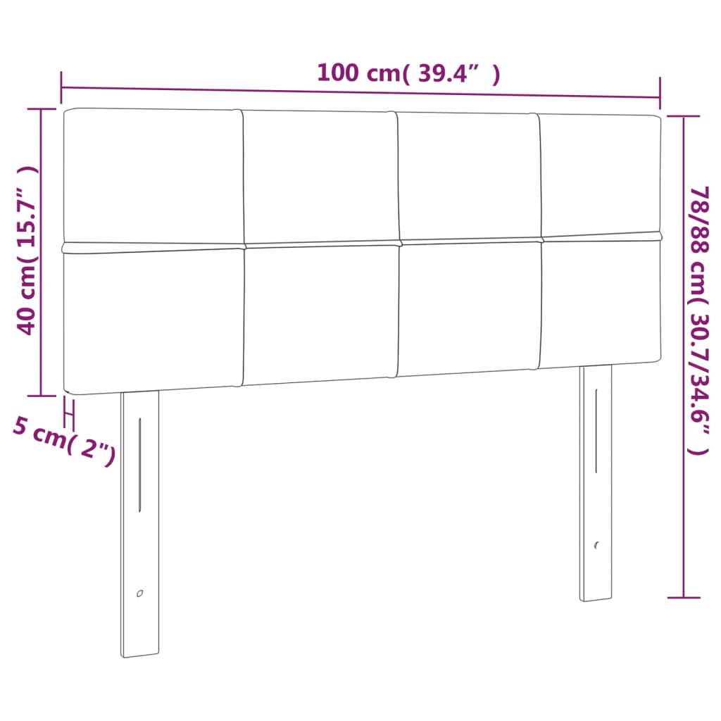 vidaXL Κεφαλάρι Κρεβατιού Μπλε 100x5x78/88 εκ. Υφασμάτινο