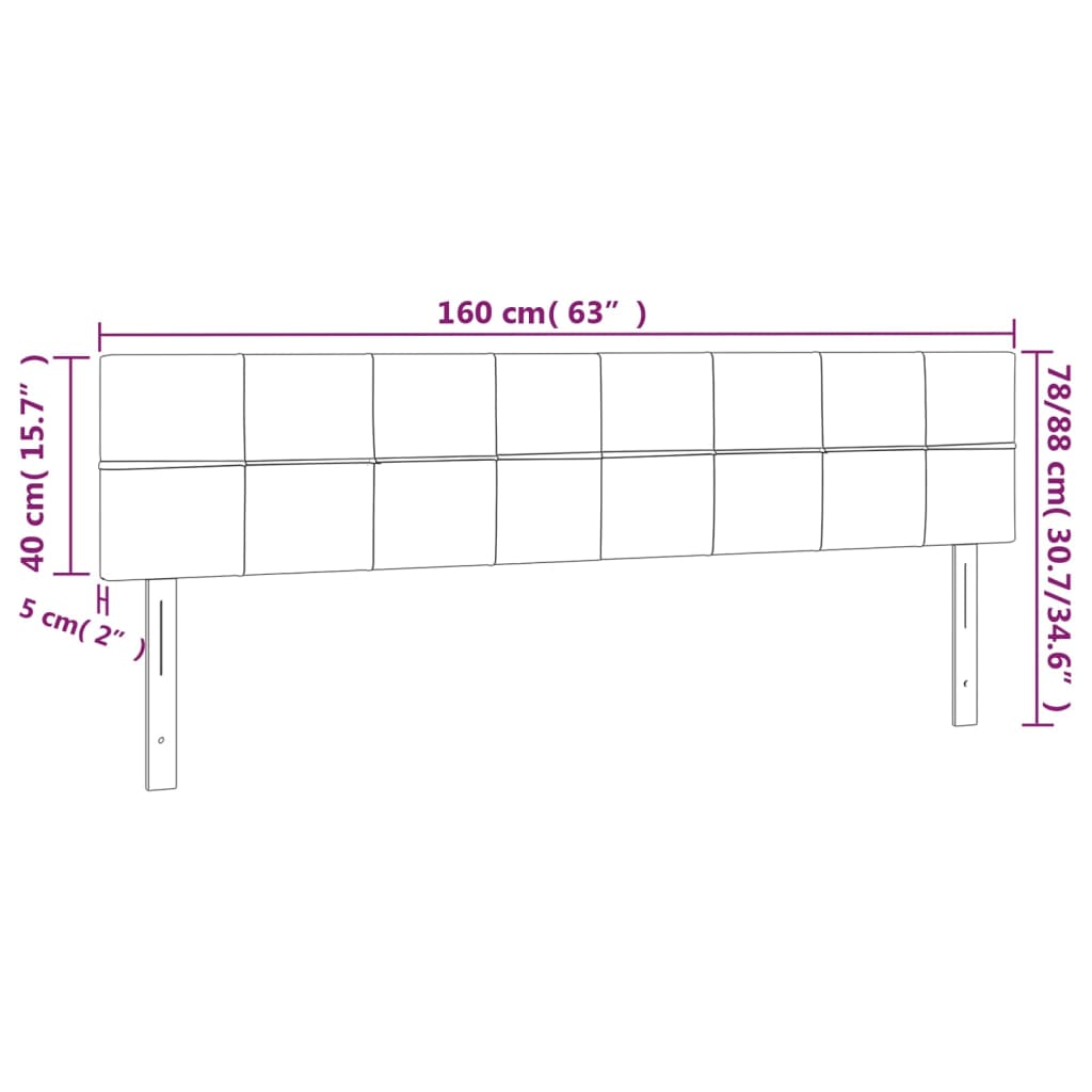 vidaXL Κεφαλάρια Κρεβατιού 2 τεμ. Ροζ 80 x 5 x 78/88 εκ. Βελούδινο