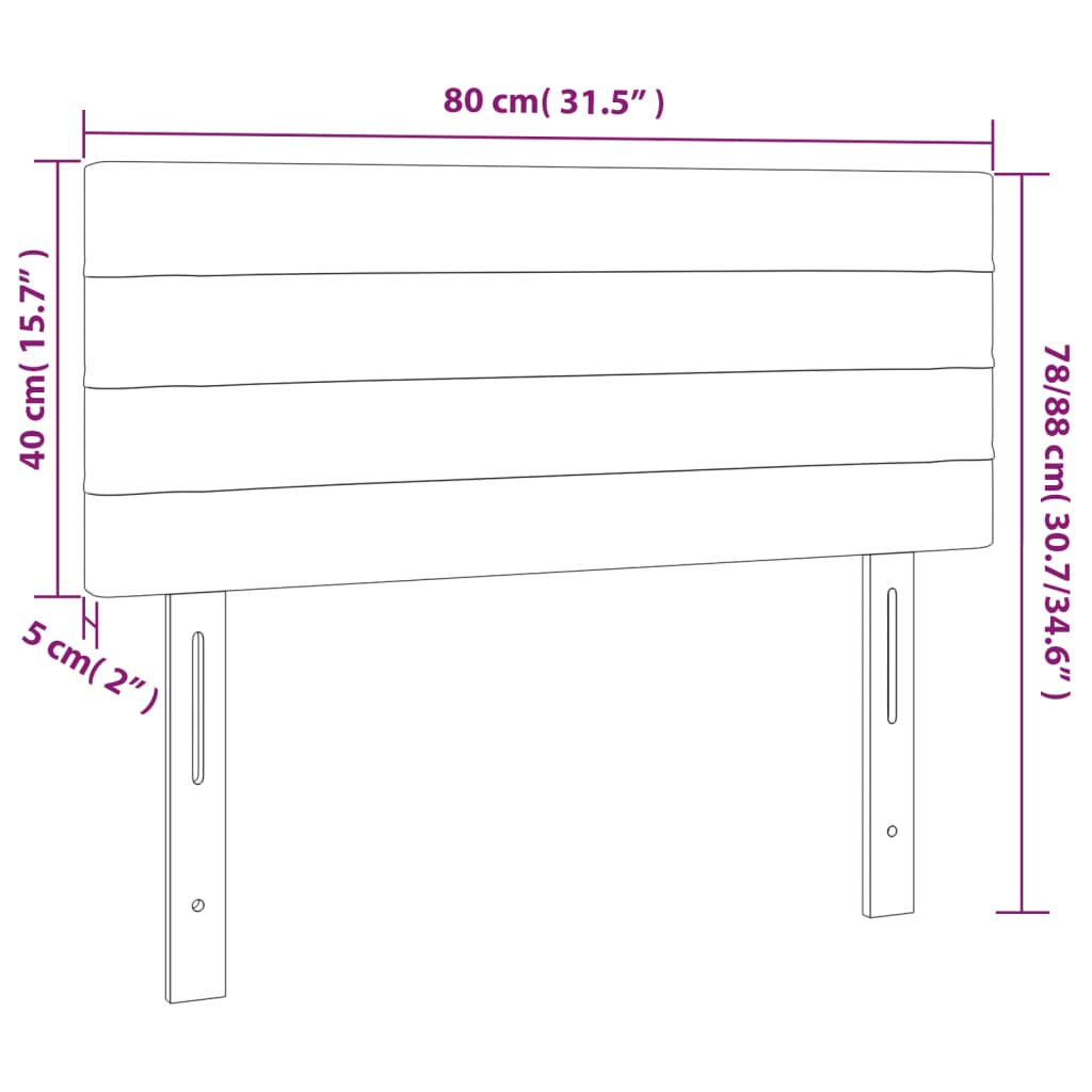 vidaXL Κεφαλάρι Κρεβατιού Ροζ 80 x 5 x 78/88 εκ. Βελούδινο