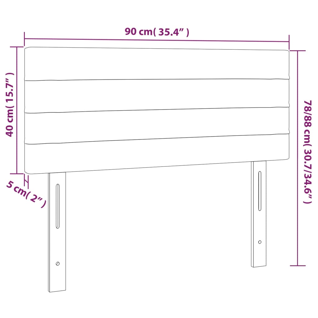 vidaXL Κεφαλάρι Κρεβατιού Ροζ 90x5x78/88 εκ. Βελούδινο