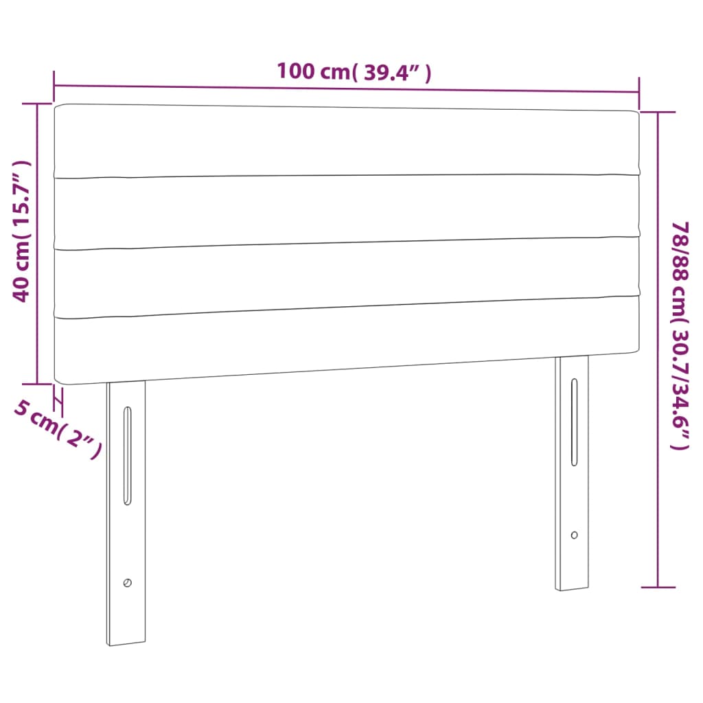 vidaXL Κεφαλάρι Κρεβατιού Μαύρο 100x5x78/88 εκ. Βελούδινο