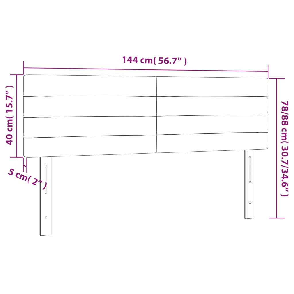 vidaXL Κεφαλάρια Μπλε 144x5x78/88 εκ. Ύφασμα