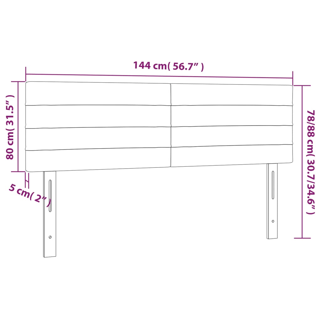vidaXL Κεφαλάρια Κρεβατιού 2 τεμ. Αν. Γκρι 72x5x78/88 εκ. Βελούδινα