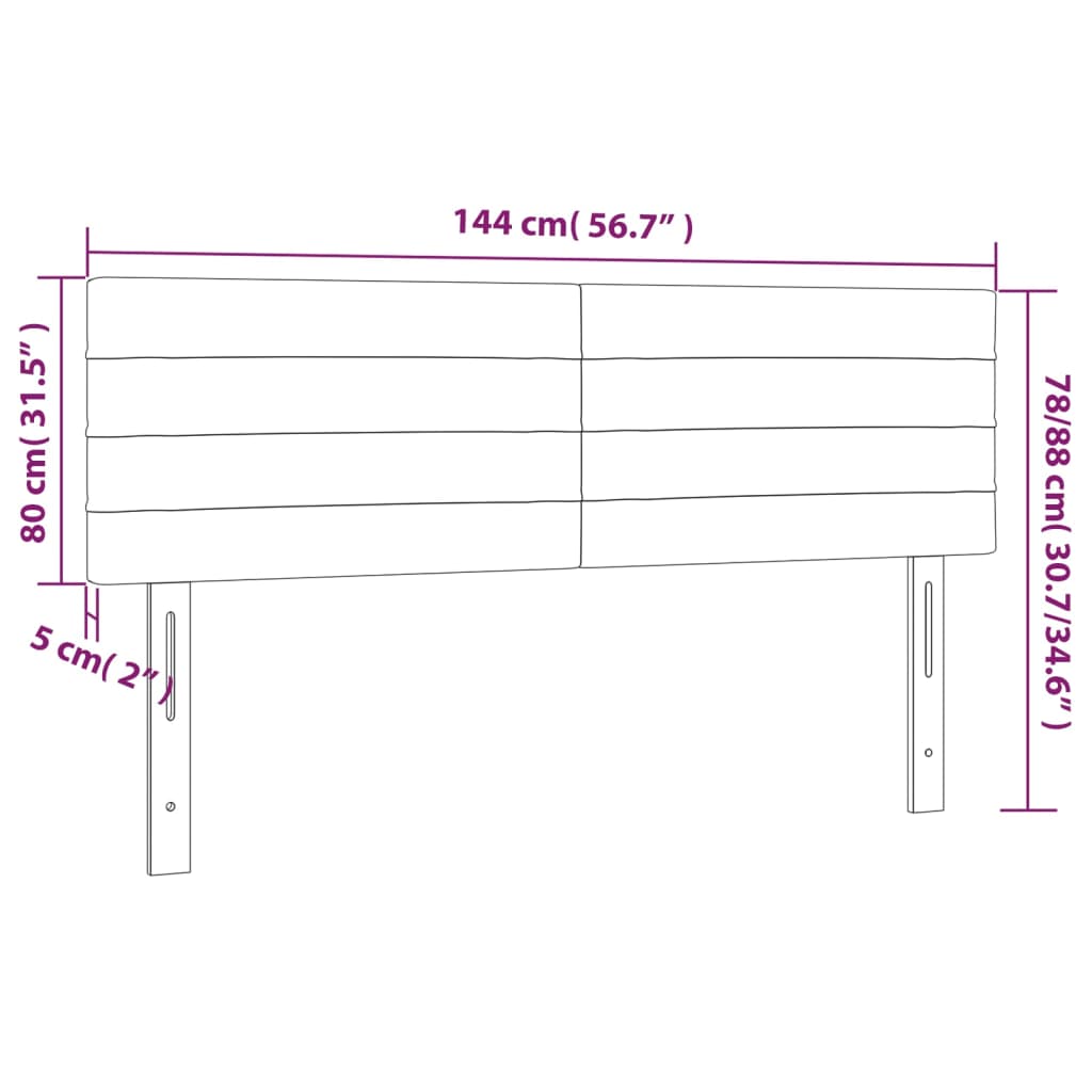 vidaXL Κεφαλάρια Κρεβατιού 2 τεμ. Σκ. Γκρι 72x5x78/88 εκ. Βελούδινα