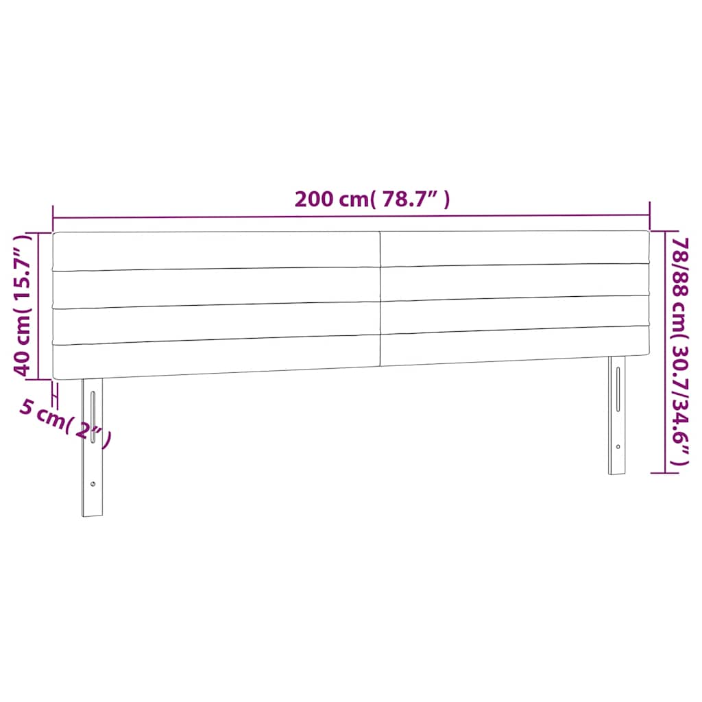 vidaXL Κεφαλάρια Σκ. Πράσινο Βελούδινο 200x5x78/88 εκ.