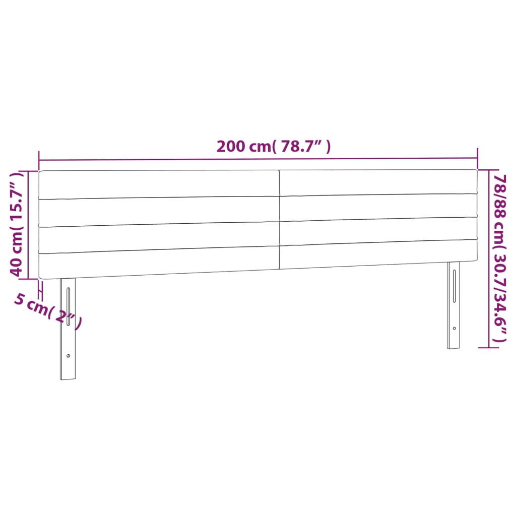 vidaXL Κεφαλάρια Κρεβατιού 2 τεμ. Ροζ 100x5x78/88 εκ. Βελούδινο