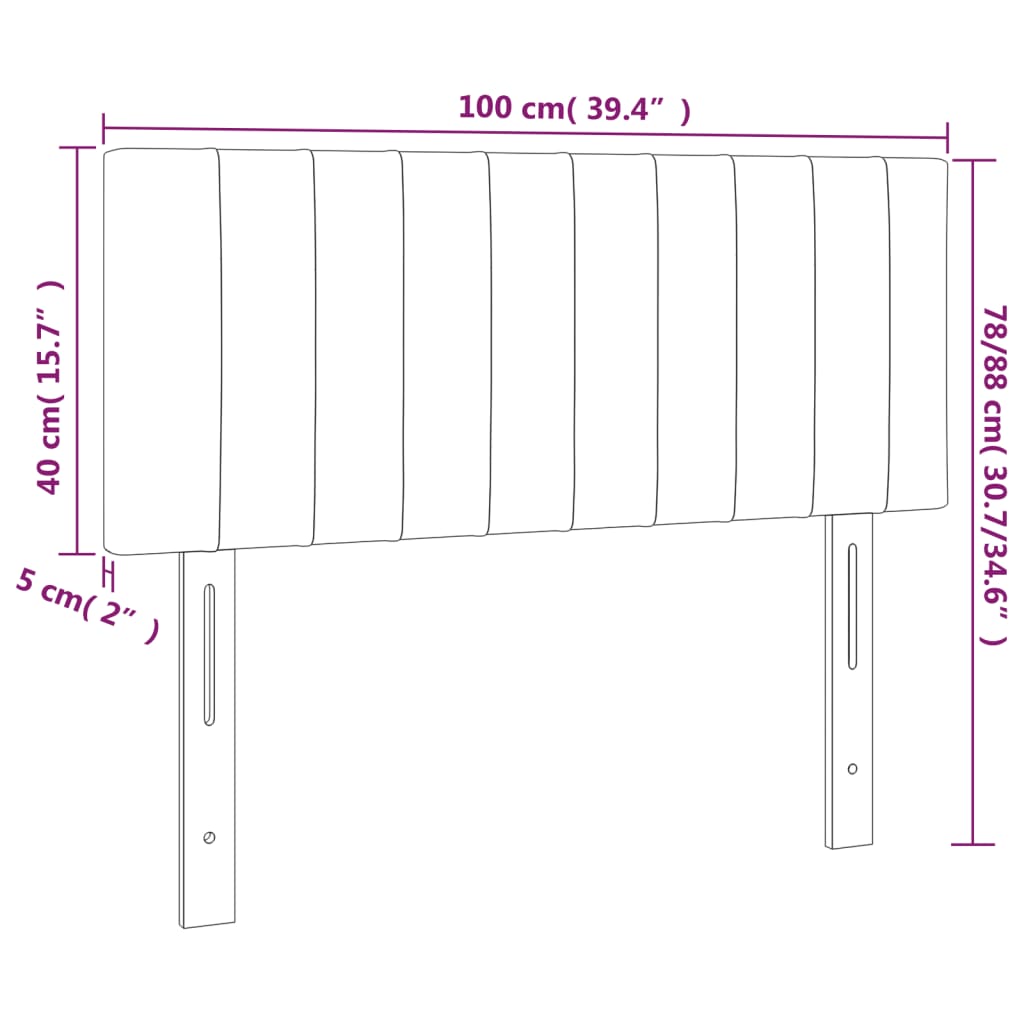 vidaXL Κεφαλάρι Κρεβατιού Taupe 100x5x78/88 εκ. Υφασμάτινο