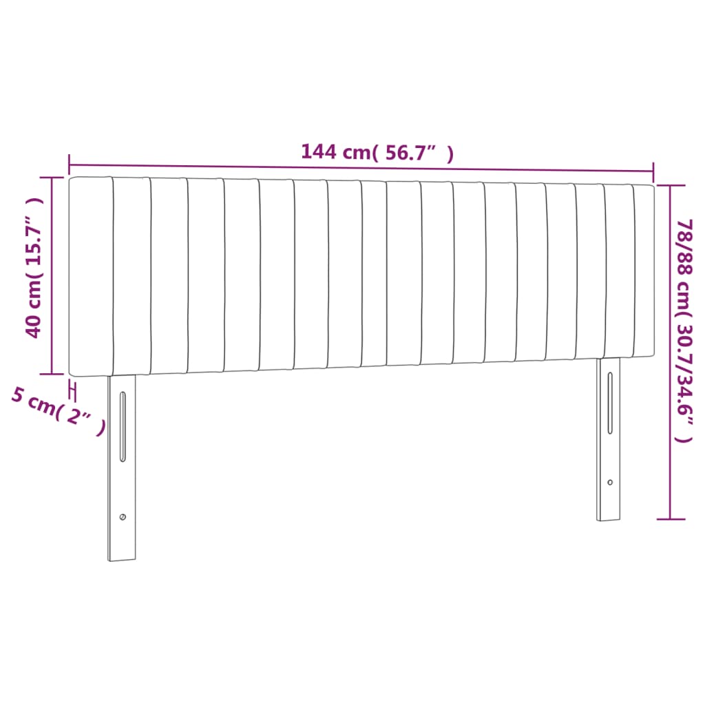vidaXL Κεφαλάρια Κρεβατιού 2 τεμ. Αν. Γκρι 72x5x78/88 εκ. Βελούδινα