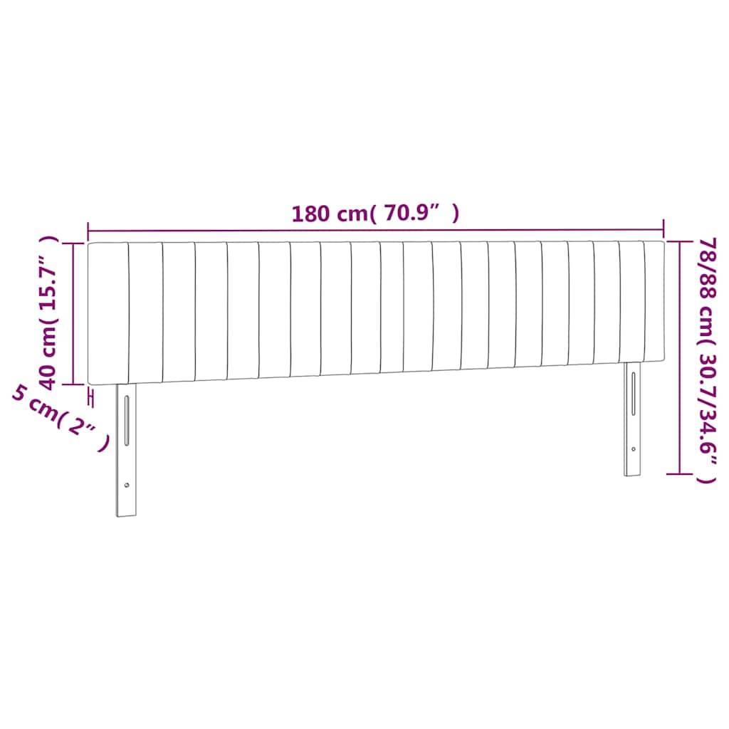 vidaXL Κεφαλάρια Σκ. Καφέ 180x5x78/88 εκ. Ύφασμα