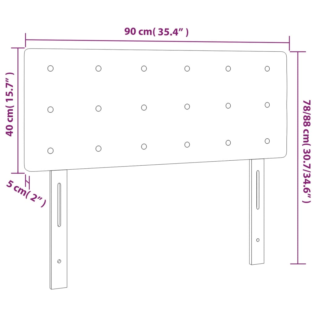 vidaXL Κεφαλάρι Κρεβατιού Σκούρο Μπλε 90x5x78/88 εκ. Βελούδινο