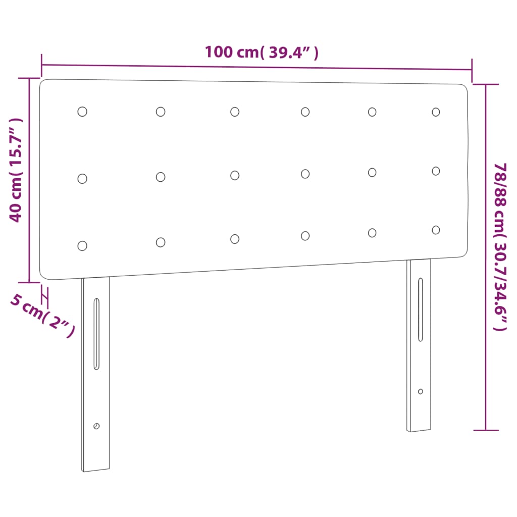vidaXL Κεφαλάρι Κρεβατιού Κρεμ 100x5x78/88 εκ. από Συνθετικό Δέρμα