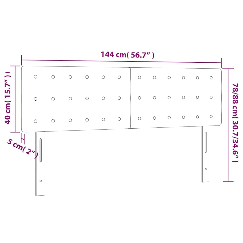 vidaXL Κεφαλάρια Κρεμ 144x5x78/88 εκ. από Συνθετικό Δέρμα