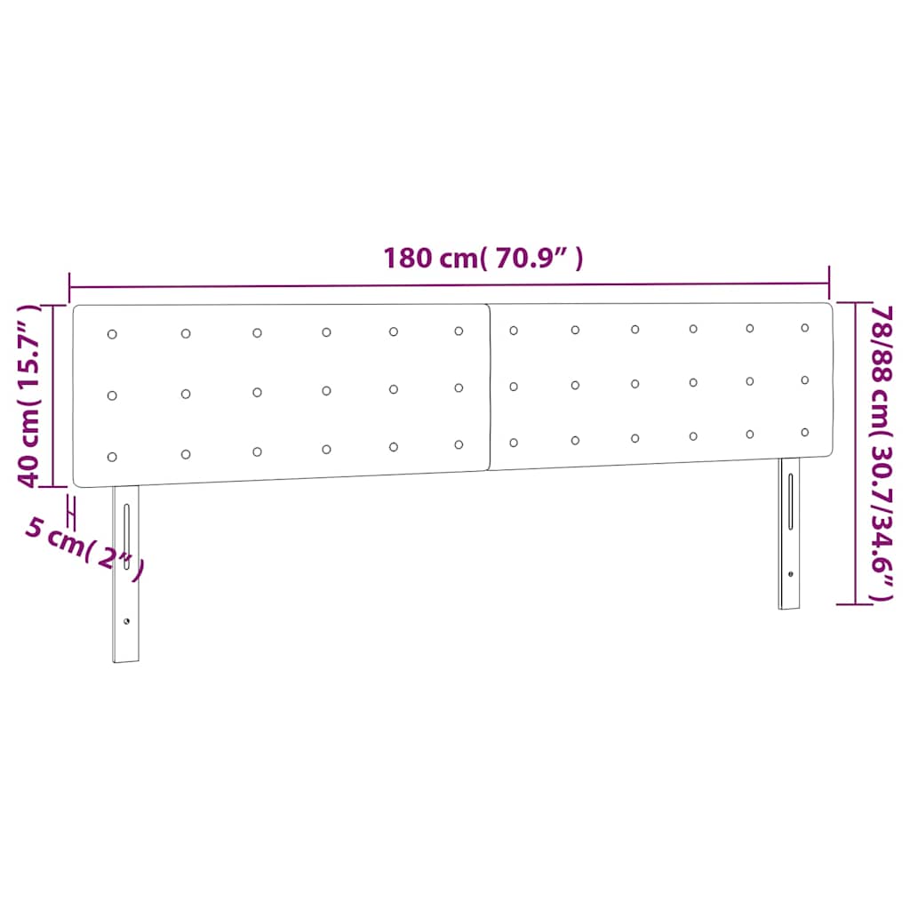 vidaXL Κεφαλάρια Καπουτσίνο 180x5x78/88 εκ. από Συνθετικό Δέρμα
