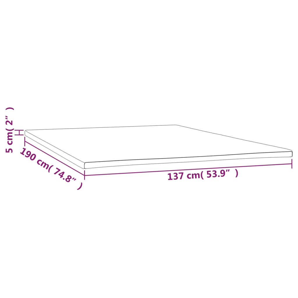 vidaXL Ανώστρωμα 137x190x5 εκ. Full