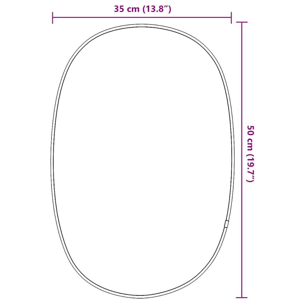 vidaXL Καθρέφτης Τοίχου Ασημί 50x35 εκ.