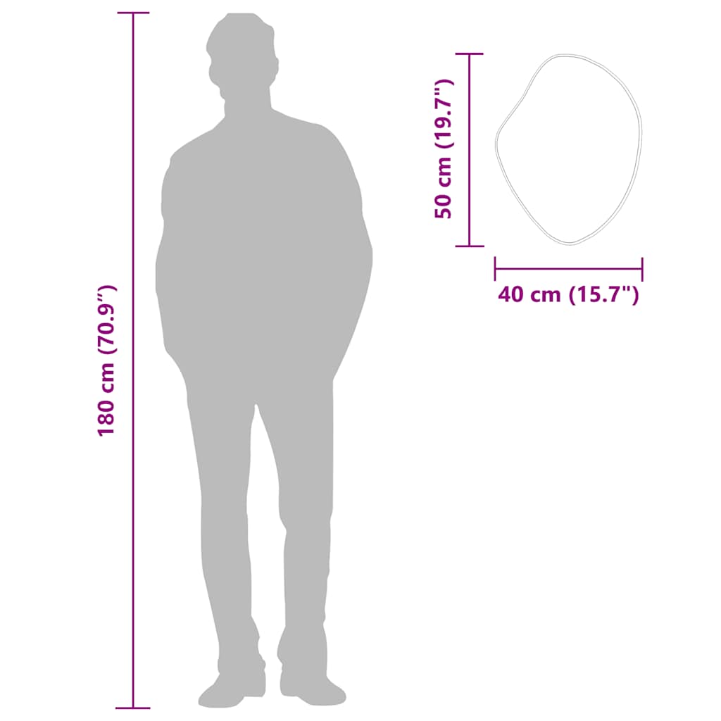 vidaXL Καθρέφτης Τοίχου Μαύρος 50x40 εκ.