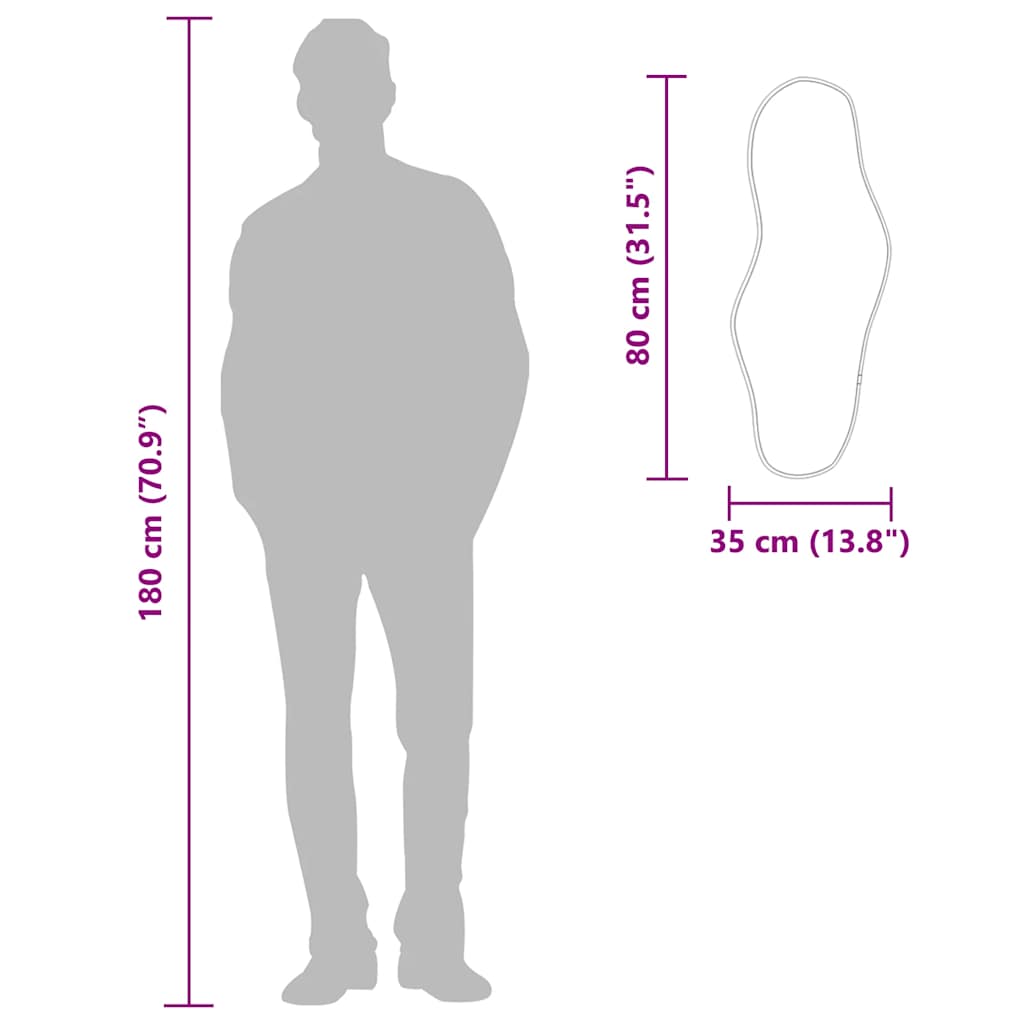 vidaXL Καθρέφτης Τοίχου Μαύρος 80x35 εκ.