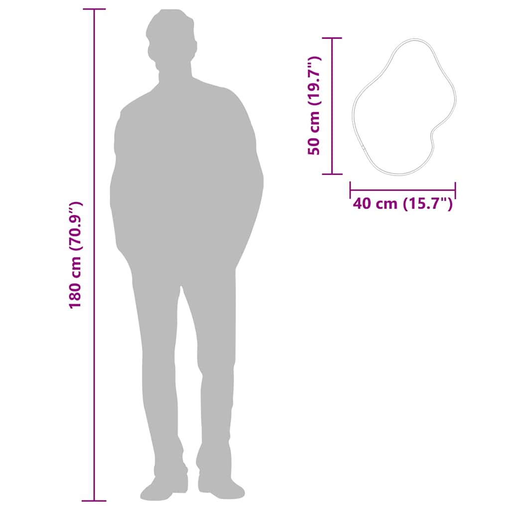 vidaXL Καθρέφτης Τοίχου Μαύρος 50x40 εκ.