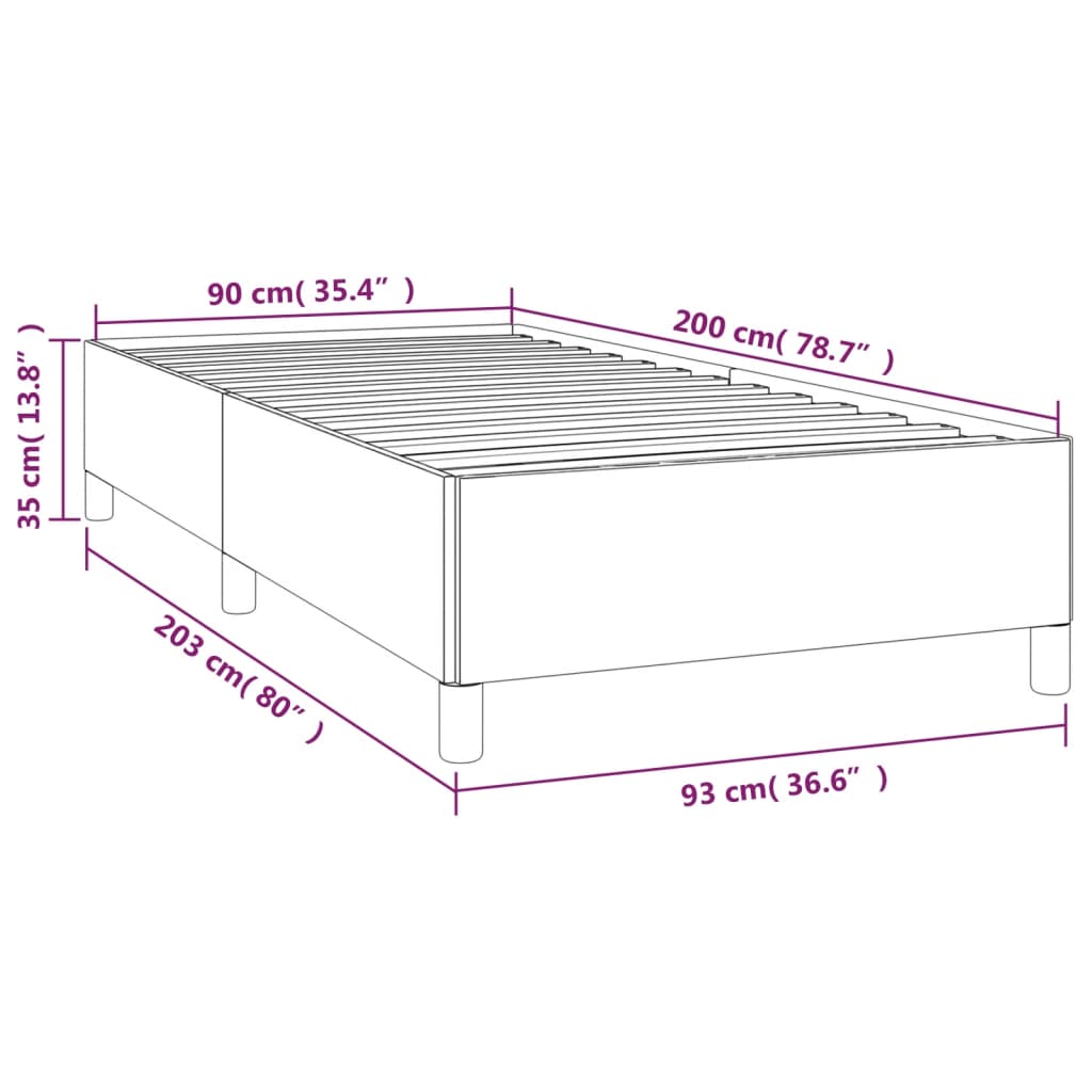 vidaXL Πλαίσιο Κρεβατιού χωρίς Στρώμα Πράσινο 90x200 εκ. Υφασμάτινο