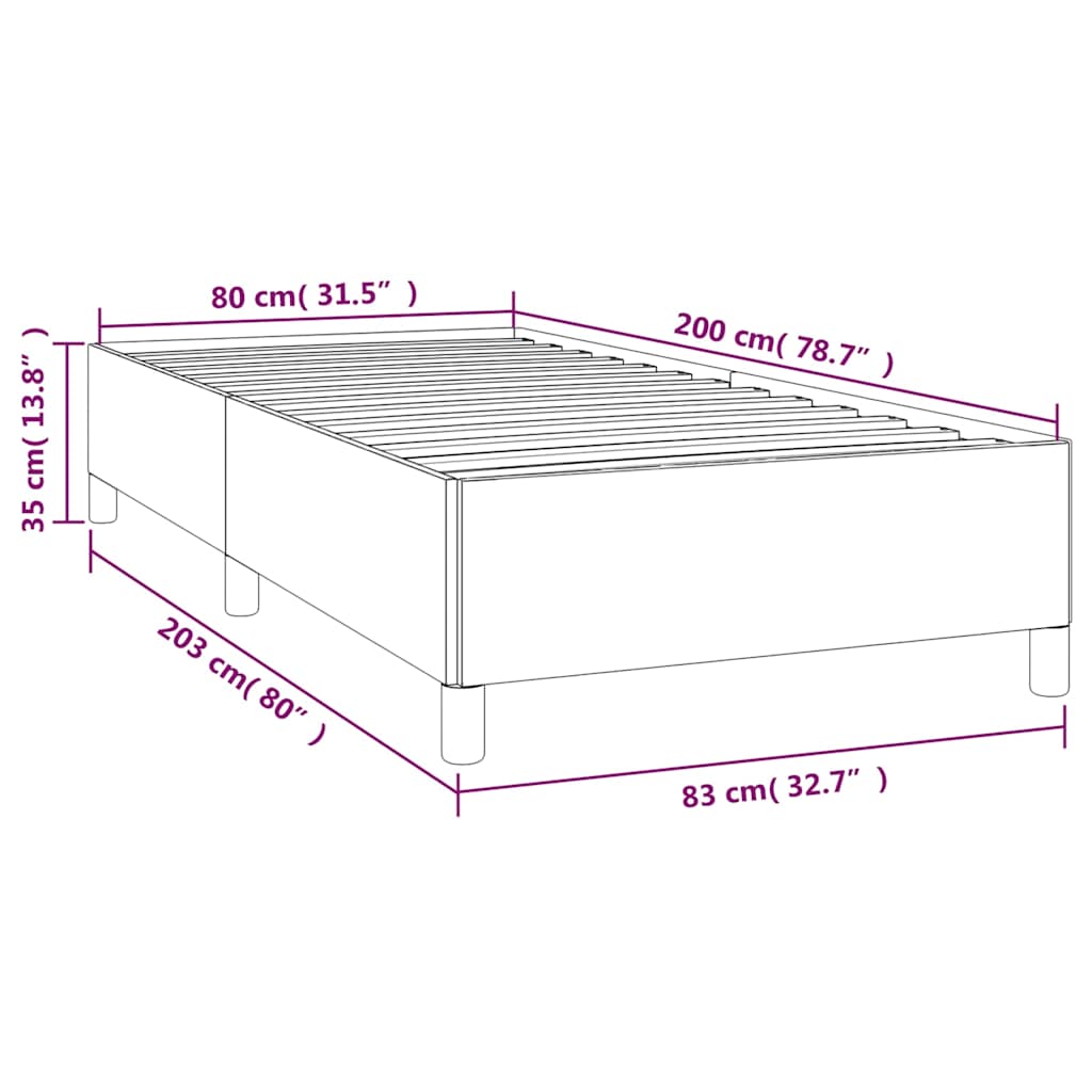 vidaXL Πλαίσιο Κρεβατιού Κρεμ 80 x 200 εκ. από Συνθετικό Δέρμα