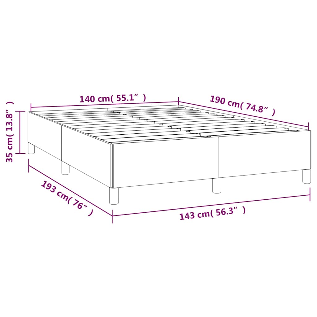 vidaXL Πλαίσιο Κρεβατιού Κρεμ 140x190 εκ. από Συνθετικό Δέρμα